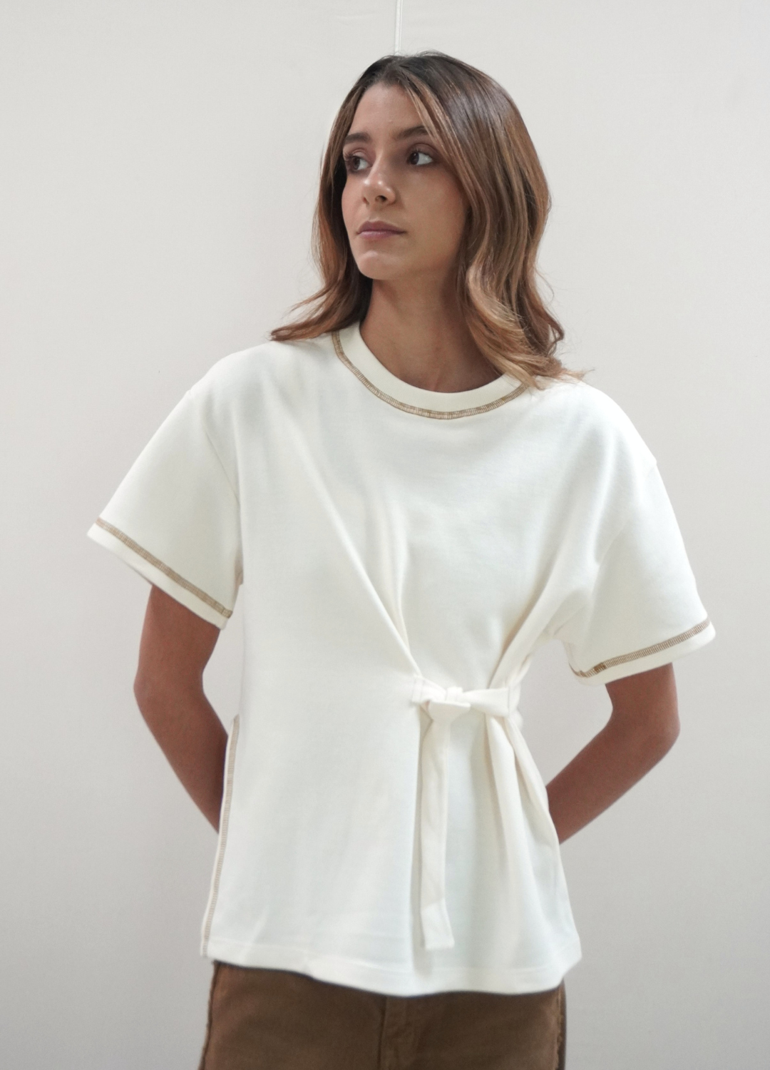 T-shirt Front Knot - Vanilla