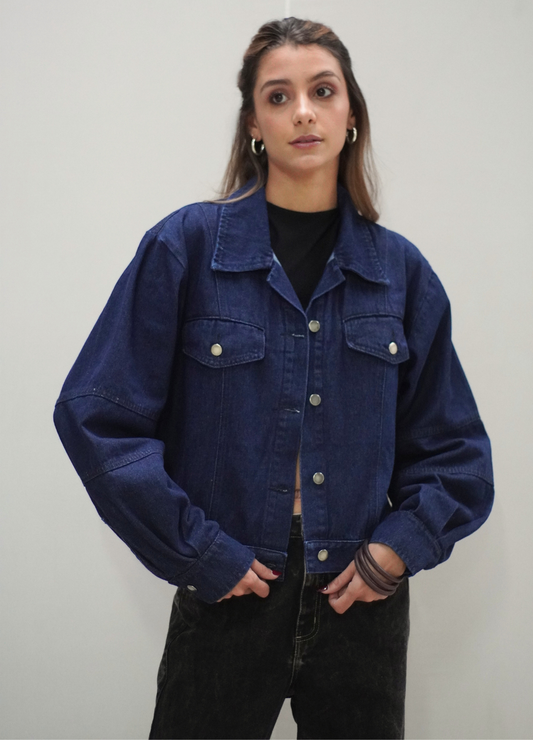Chaqueta Crop - Denim