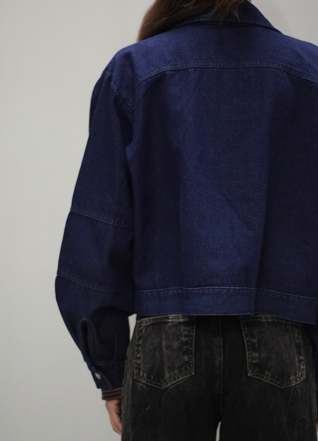Chaqueta Crop - Denim