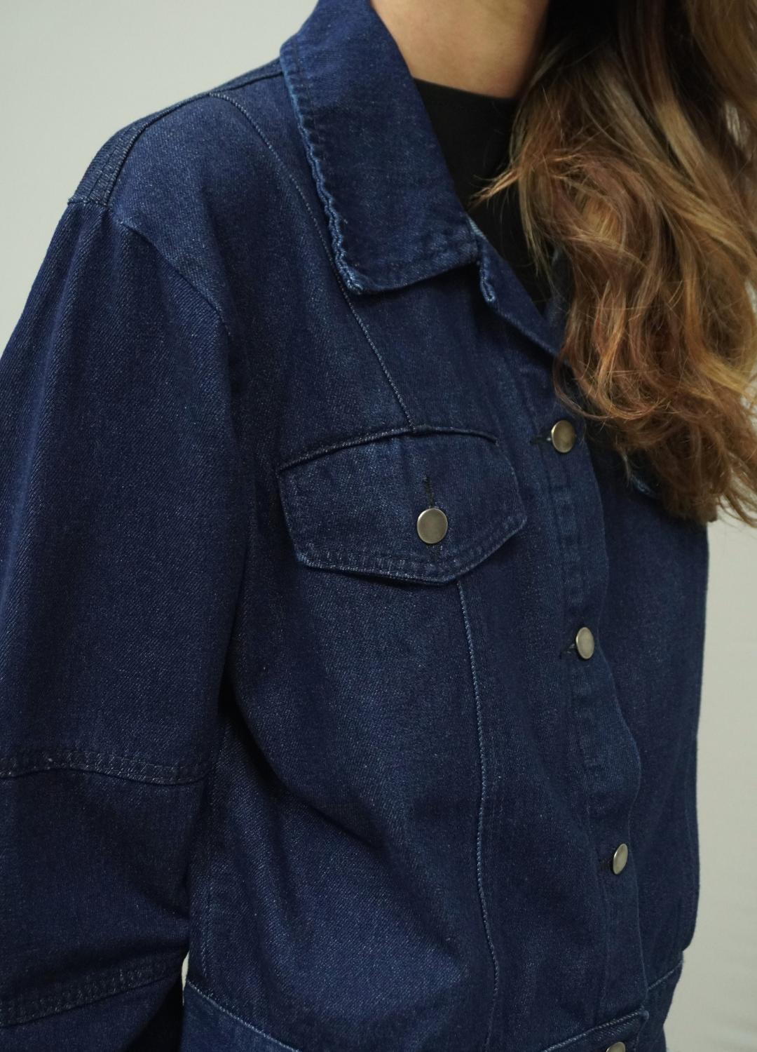 Chaqueta Crop - Denim