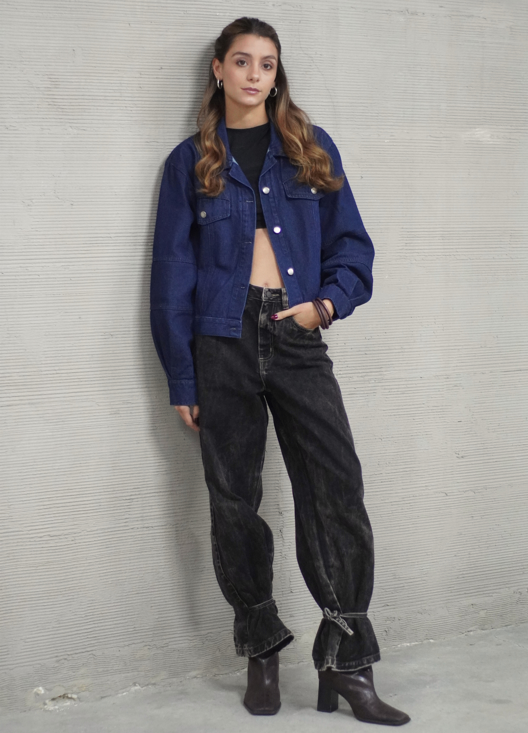 Chaqueta Crop - Denim
